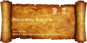 Marinkov Karina névjegykártya